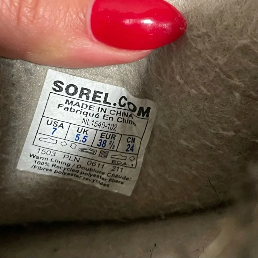 Sorel Joan Of Arctic Tan Waterproof Lined Shearling Winter Boots- Size 7